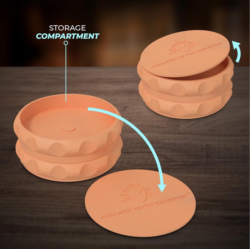 KOZO 2.5" Spice Grinder 2-Piece, Strong Grip By . (Orange) - Image 5